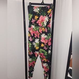 Strapless Floral Print Jumpsuit Romper Size Large